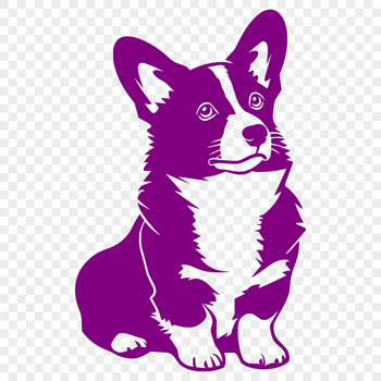 A full-body illustration of a corgi sitting in a calm posture.