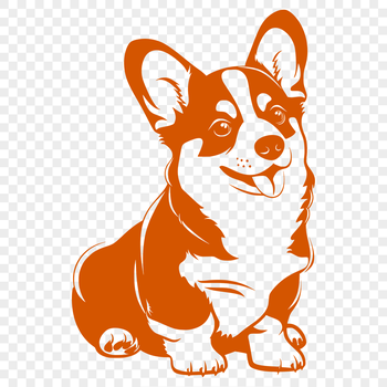 A full-body illustration of a corgi in a sitting position.