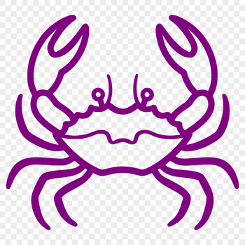 A detailed illustration of a crab's full body from various angles, suitable for cutting out with a Cricut or other machine.