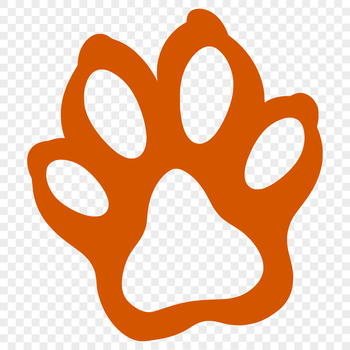 A collection of animal paw prints in various shapes and sizes.
