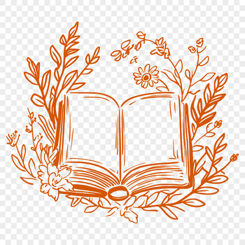 Vector illustration of a book with floral design elements.