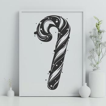 Artistic Candy Cane Drawing - Free SVG Download