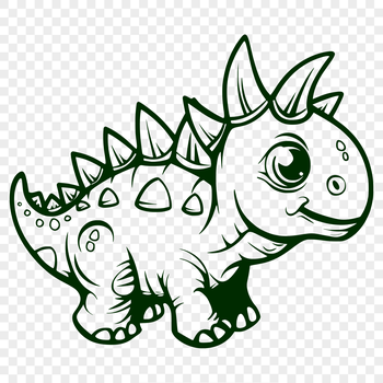 A prehistoric baby dinosaur with full body illustration in vector design style.