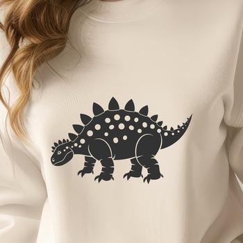 A colorful illustration of a prehistoric full-body dinosaur, suitable for clip art or vector design projects.