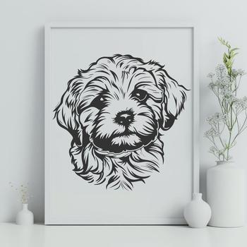 A Havanese dog's head in vector format.
