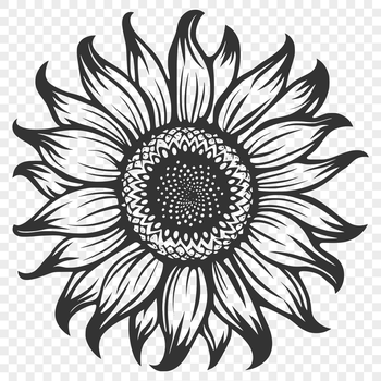 A high-quality illustration of a sunflower in bloom, suitable for various design applications.