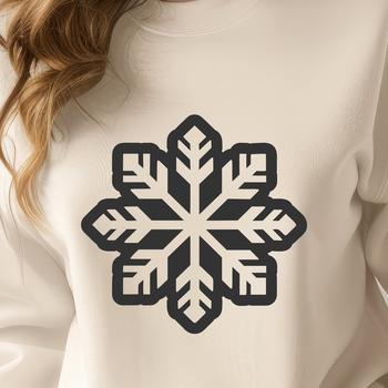 A delicate snowflake design made up of intricate lines and shapes.