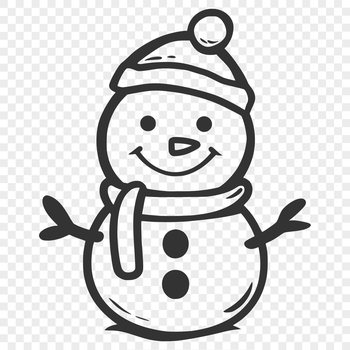 A winter holiday character, a snowman made from stacked snow blocks with coal eyes and a carrot nose.