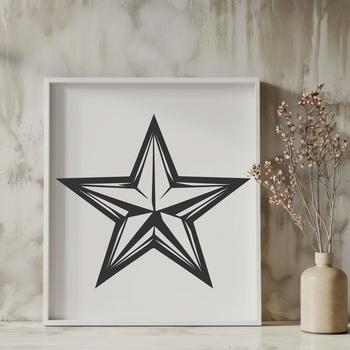 A stylized star shape for use in digital designs and crafts.