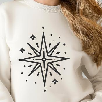 A stylized vector illustration of a Christmas star, suitable for digital design and craft projects.