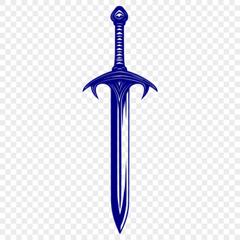 A high-resolution vector image of a sword, suitable for cutting machines and stencils.