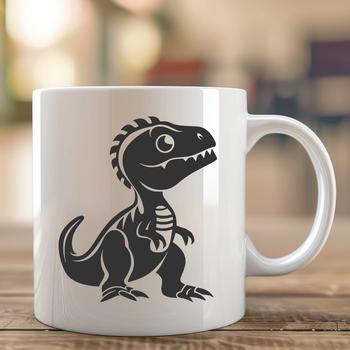 Close-up illustration of a baby T Rex dinosaur, suitable for crafting and DIY projects.