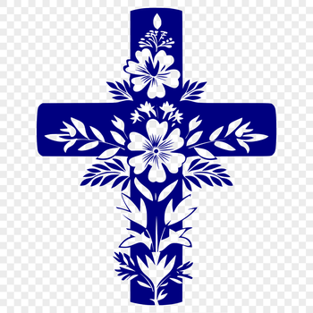 A simple cross design featuring intricate floral patterns.