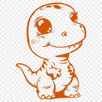 A prehistoric baby dinosaur illustration in full body view.
