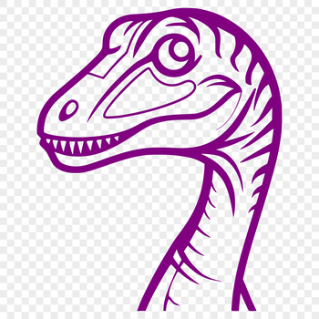 A detailed illustration of a prehistoric dinosaur's head with textured skin.