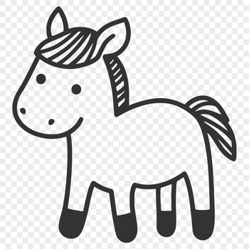 An SVG vector graphic design featuring a realistic horse silhouette.
