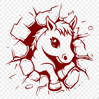 A detailed vector illustration of a horse with dynamic movement.