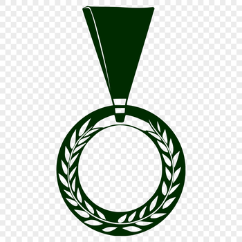 A stylized illustration of a medal with a ribbon and pins, suitable for vector design and cutting machine projects.