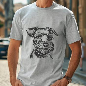 A vector illustration of a small-sized dog breed, the Miniature Schnauzer, depicted in detail.