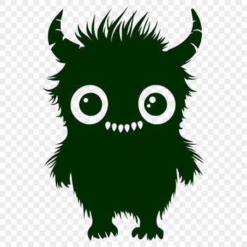 A cute cartoon monster design for Halloween crafts and decorations.