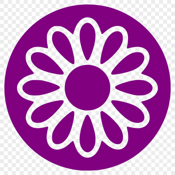 A simple illustration of a sunflower with large petals and a prominent center.