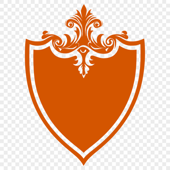 A stylized illustration of an ornate shield, suitable for vector design and cutting machine projects.