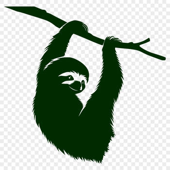 An SVG clip art design featuring a sloth in detail, suitable for digital use.