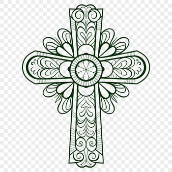 A detailed ornate cross design with intricate details.
