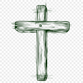A detailed vector design of a traditional religious cross with intricate details, suitable for various uses.