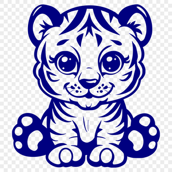 A detailed illustration of a tiger in full body pose, suitable for vector design.