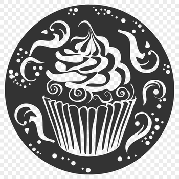 A single-serving cupcake with frosting and sprinkles.