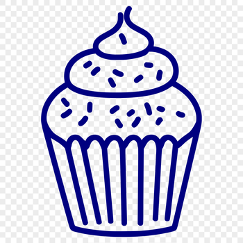 A colorful cupcake design made from vector shapes.
