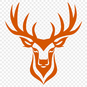 A stylized illustration of a deer's head, suitable for vector graphics and cutting machines.