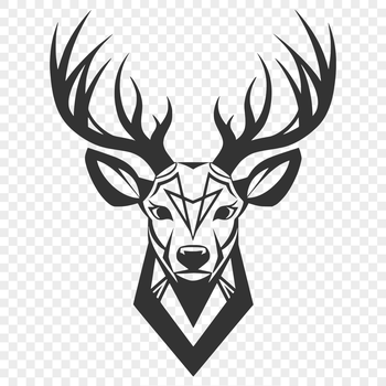 A detailed illustration of a deer's head with intricate features, suitable for vector art projects.