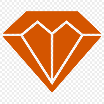 A geometric shape made up of four triangular facets, typical of a diamond gemstone.