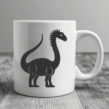 A prehistoric full-body illustration of a dino in vector format.