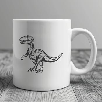 A prehistoric dinosaur illustration in full body pose, suitable for vector design and cutting machine projects.