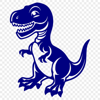A full-body illustration of a Tyrannosaurus Rex, a prehistoric dinosaur species.