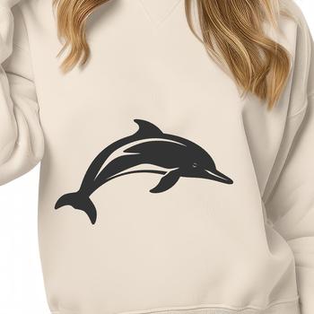 A detailed SVG illustration of a dolphin in full body pose, suitable for digital crafting and design projects.