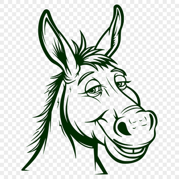 Donkey head illustration in vector format.