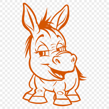 A detailed vector illustration of a standing donkey in full body view.