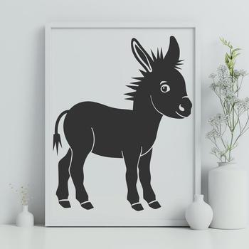 A standing donkey animal silhouette in vector format.