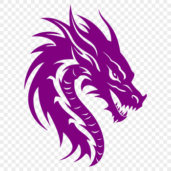 An SVG vector graphic design featuring the head of a dragon, suitable for various uses.