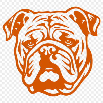 A vector illustration of a Bulldog's head, suitable for digital design and cutting machine projects.