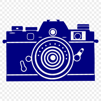 A digital illustration of a camera with sleek design elements.