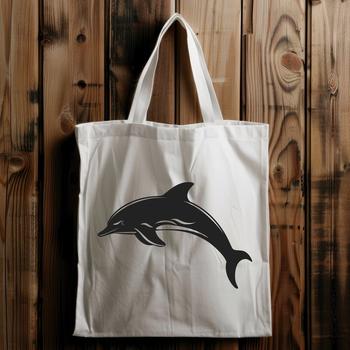 A vector graphic representation of a dolphin, highlighting its anatomical features in sharp detail.