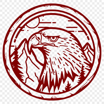 A detailed illustration of a bird's head, specifically an eagle's visage, depicted in vector format.