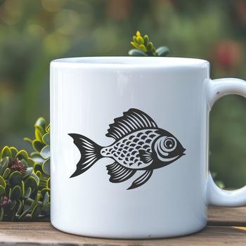 A detailed illustration of a crappie fish in its entirety, showcasing its unique features.