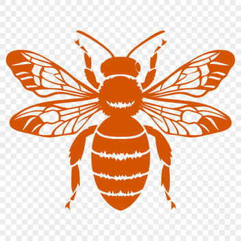 A detailed illustration of a bee in its entirety, suitable for vector design and cutting machine projects.