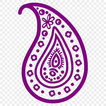 A detailed, ornate paisley shape designed as a vector graphic.